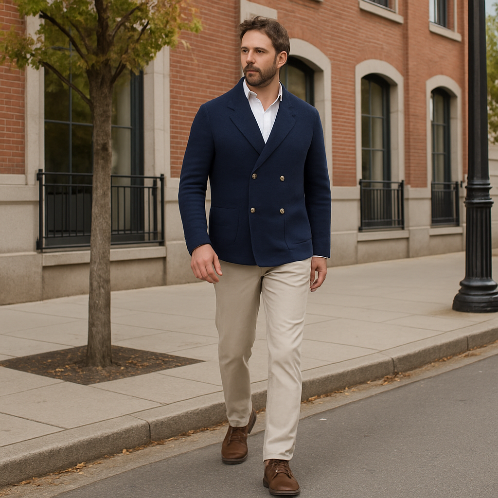 Classic Collection | Men's Cardigan with Double-Breasted Design | Structured Knit for Smart Casual Style 3