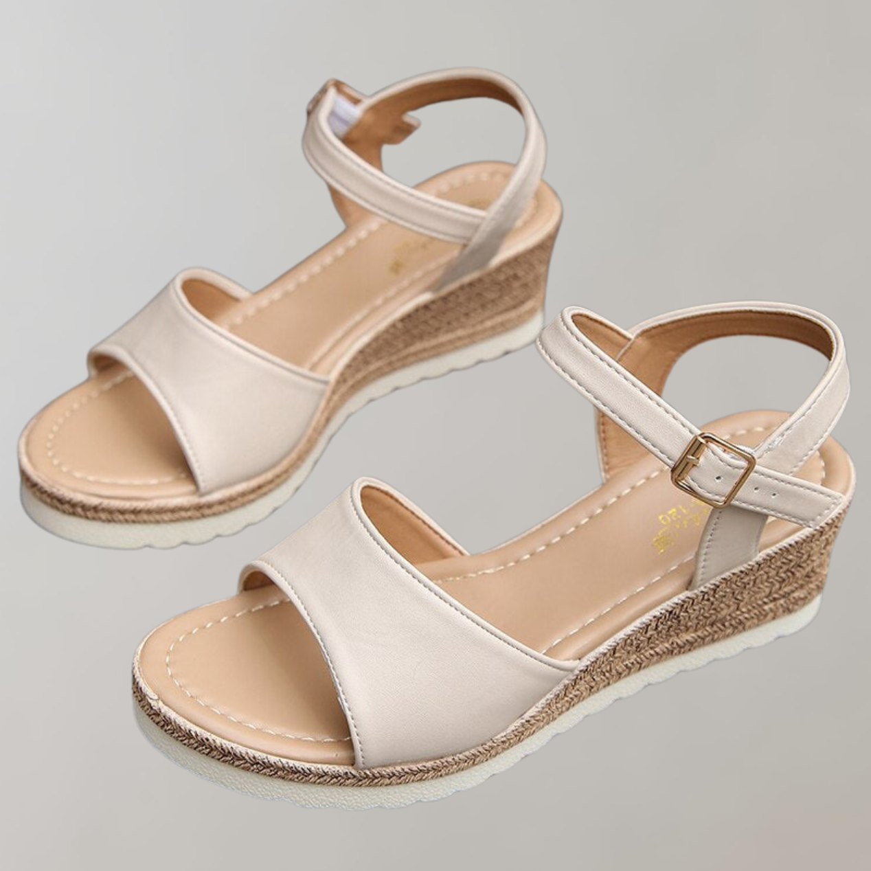 Women's Wedge Sandals – Adjustable Straps, Cushioned Sole