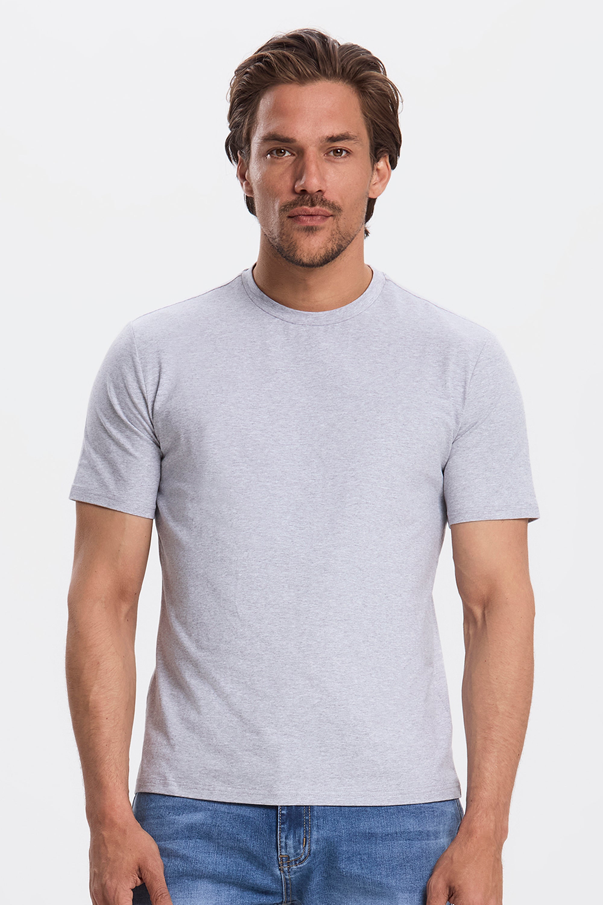 Essential T Shirt Til Mænd - Slim Fit, Ultra Blød, Rund Hals, Hvid T Shirt Herre 10