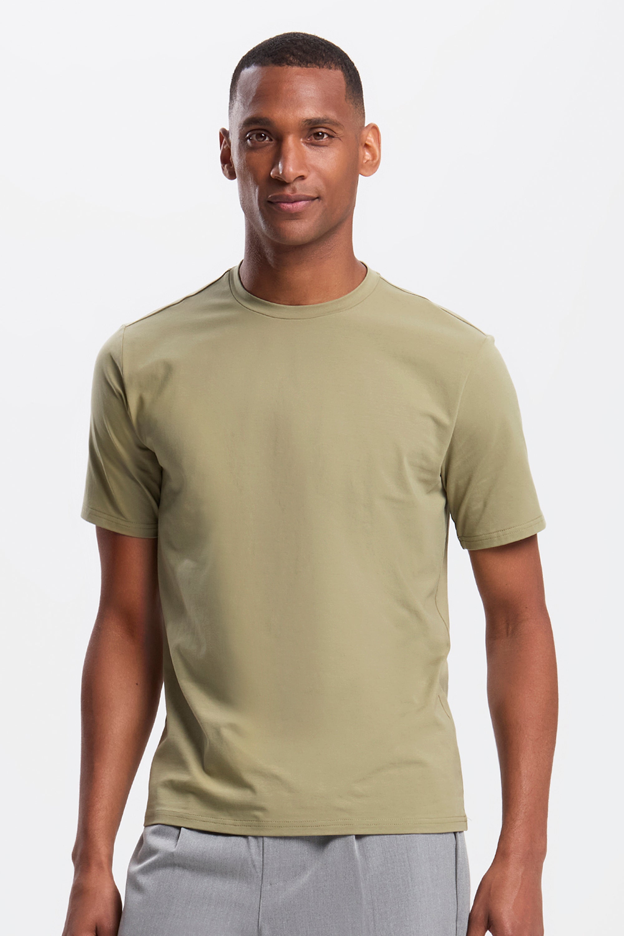 Essential T Shirt Til Mænd - Slim Fit, Ultra Blød, Rund Hals, Hvid T Shirt Herre 11
