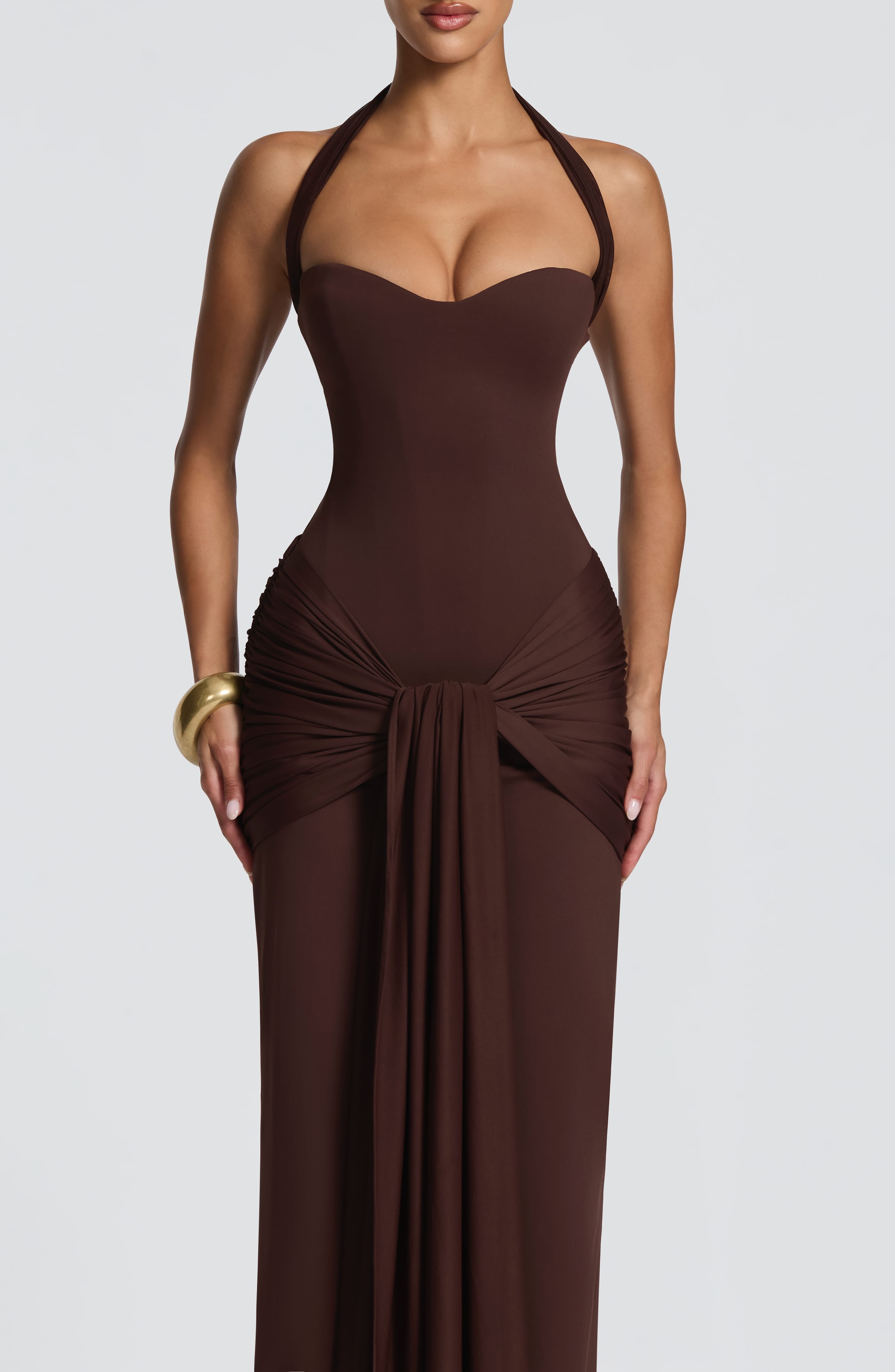 Gia Collection | Maxi Kjole med Korset og Sweetheart Hals | Slinky Viskose-Jersey til Sommerfest 6
