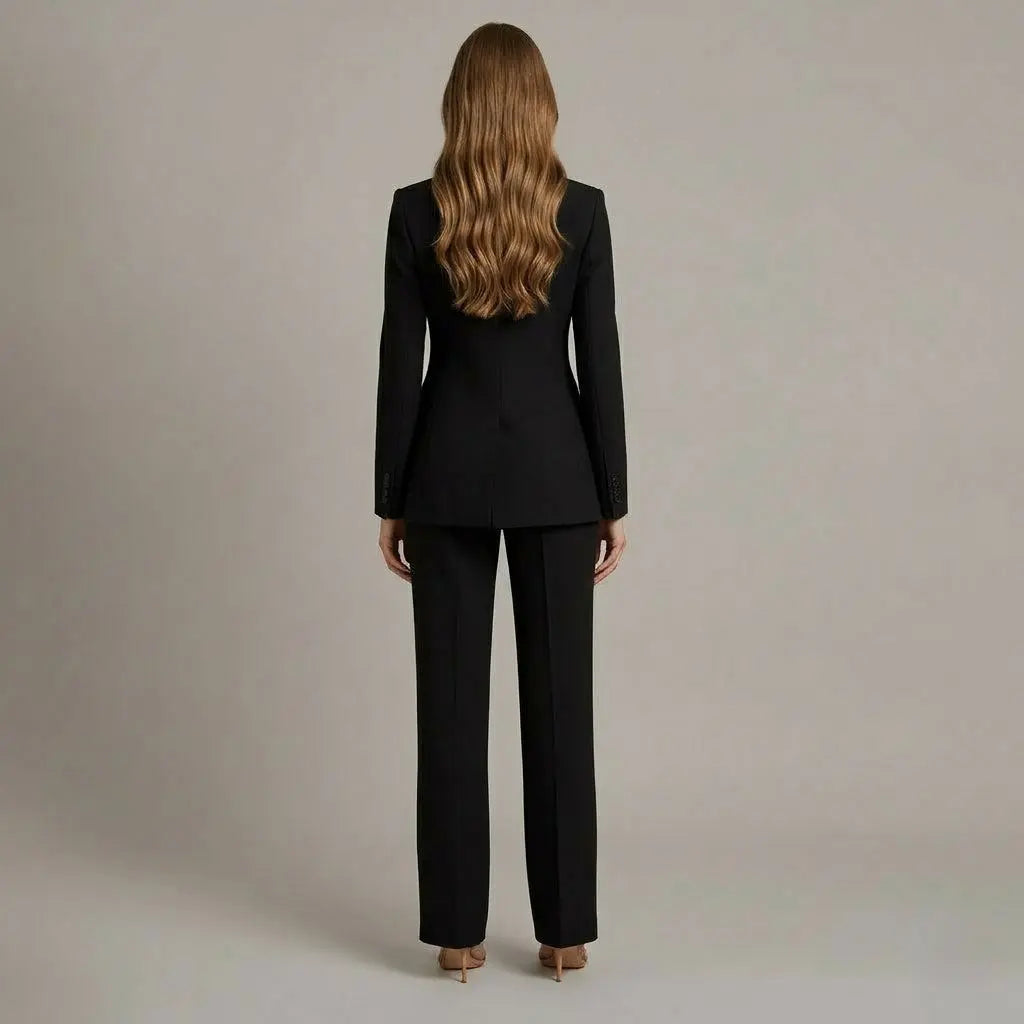 Isabella Jakkesæt Dame Vinter – Blazer og Vide Bukser Til Fest Panorla