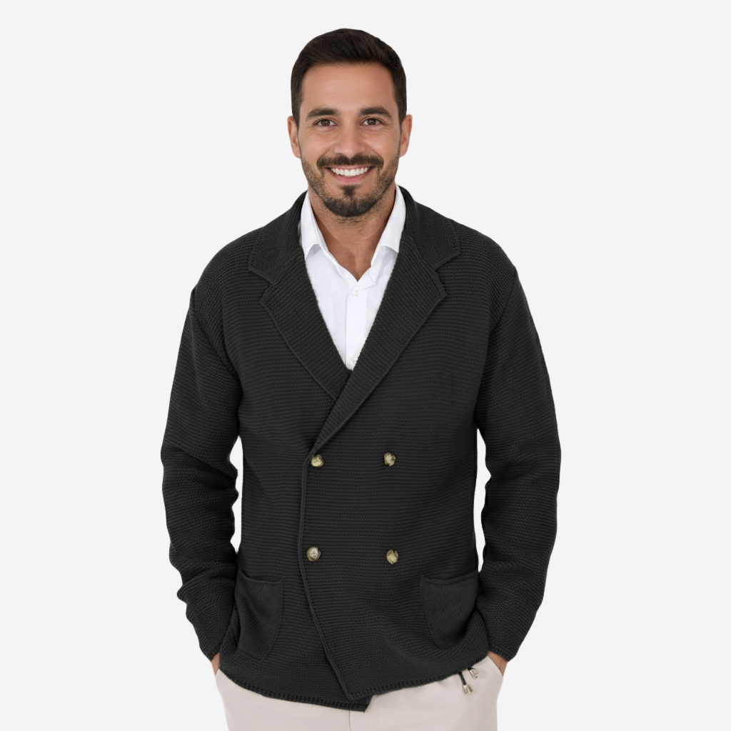 Classic Collection | Men's Cardigan with Double-Breasted Design | Structured Knit for Smart Casual Style 10