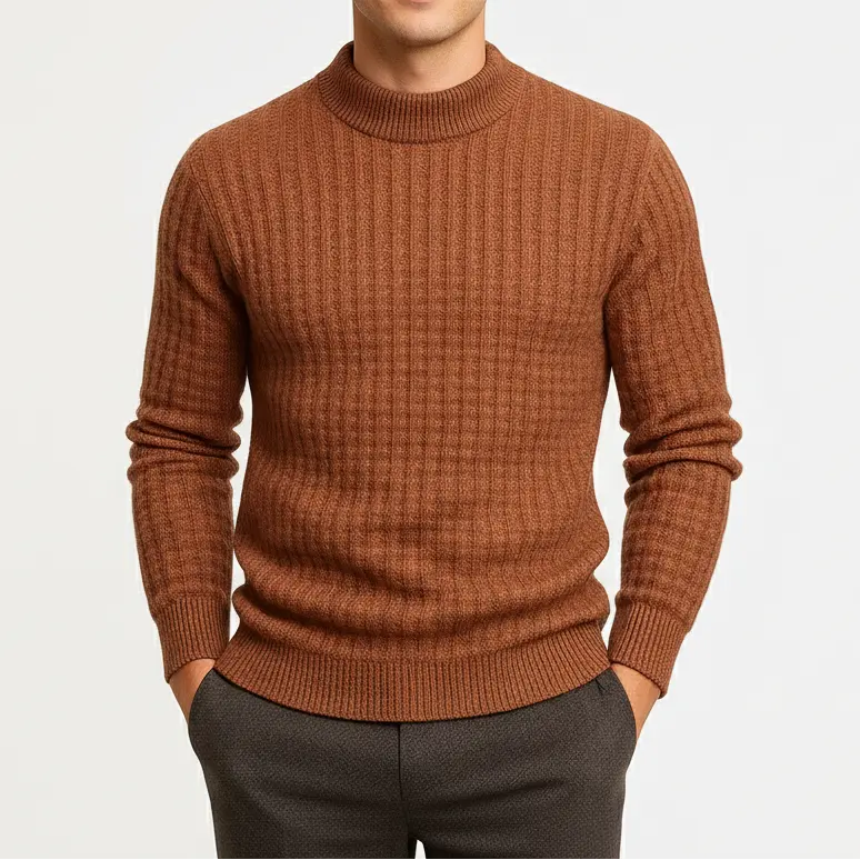 Strikket Crewneck Sweater til Mænd – Blød og Komfortabel i Premium Bomulds-Lyocell Mix 12