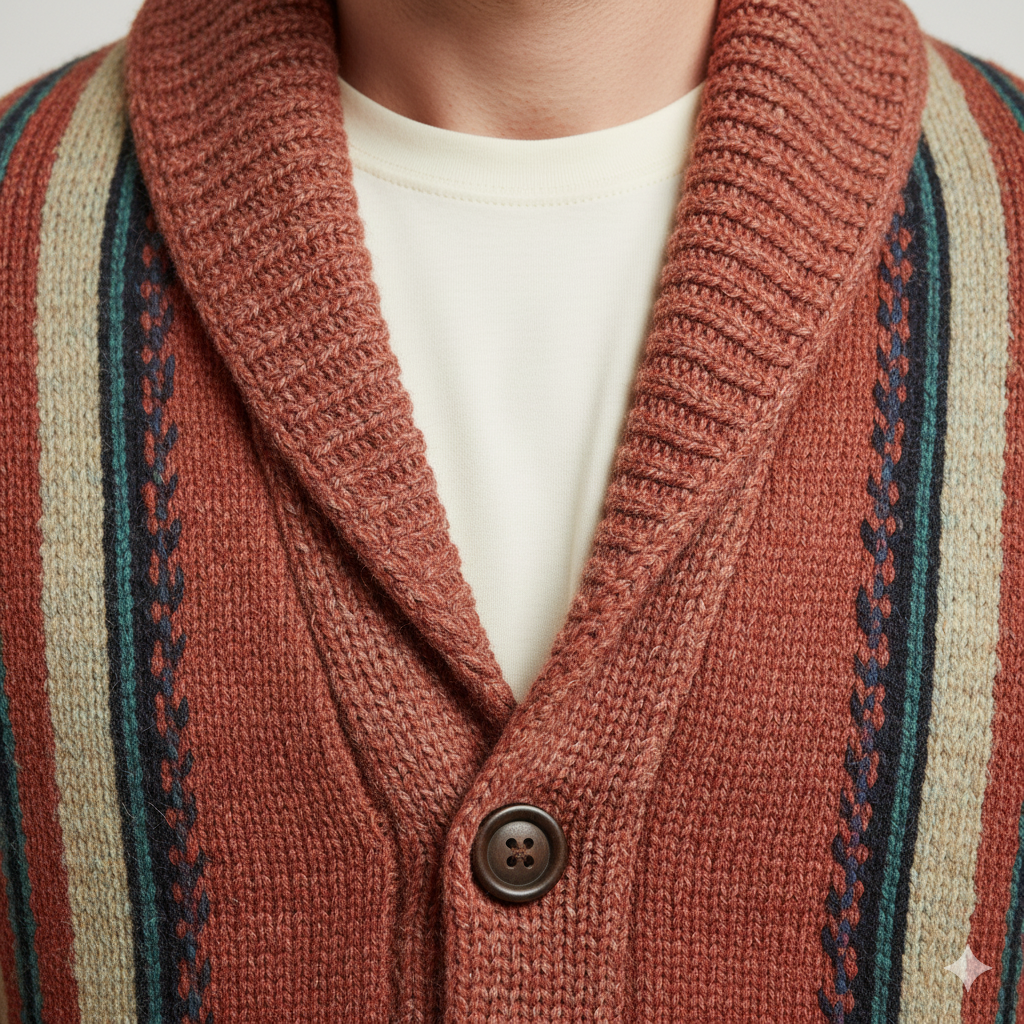 Grå Strikket Cardigan Herre – Blød og Åndbar Striktrøje til Hverdagsbrug 6