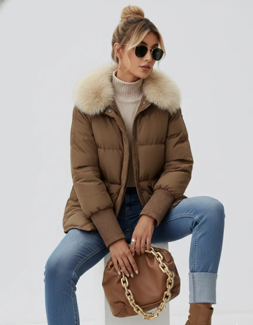 Erika | Varm Brun Vinterjakke Dame