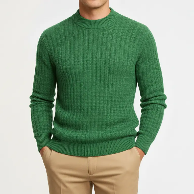 Strikket Crewneck Sweater til Mænd – Blød og Komfortabel i Premium Bomulds-Lyocell Mix 15