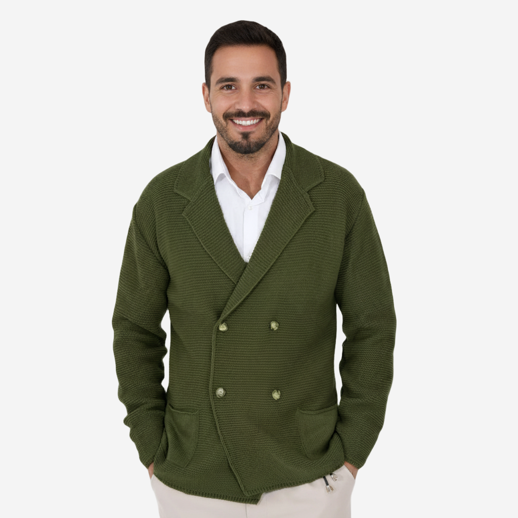 Classic Collection | Men's Cardigan with Double-Breasted Design | Structured Knit for Smart Casual Style 8