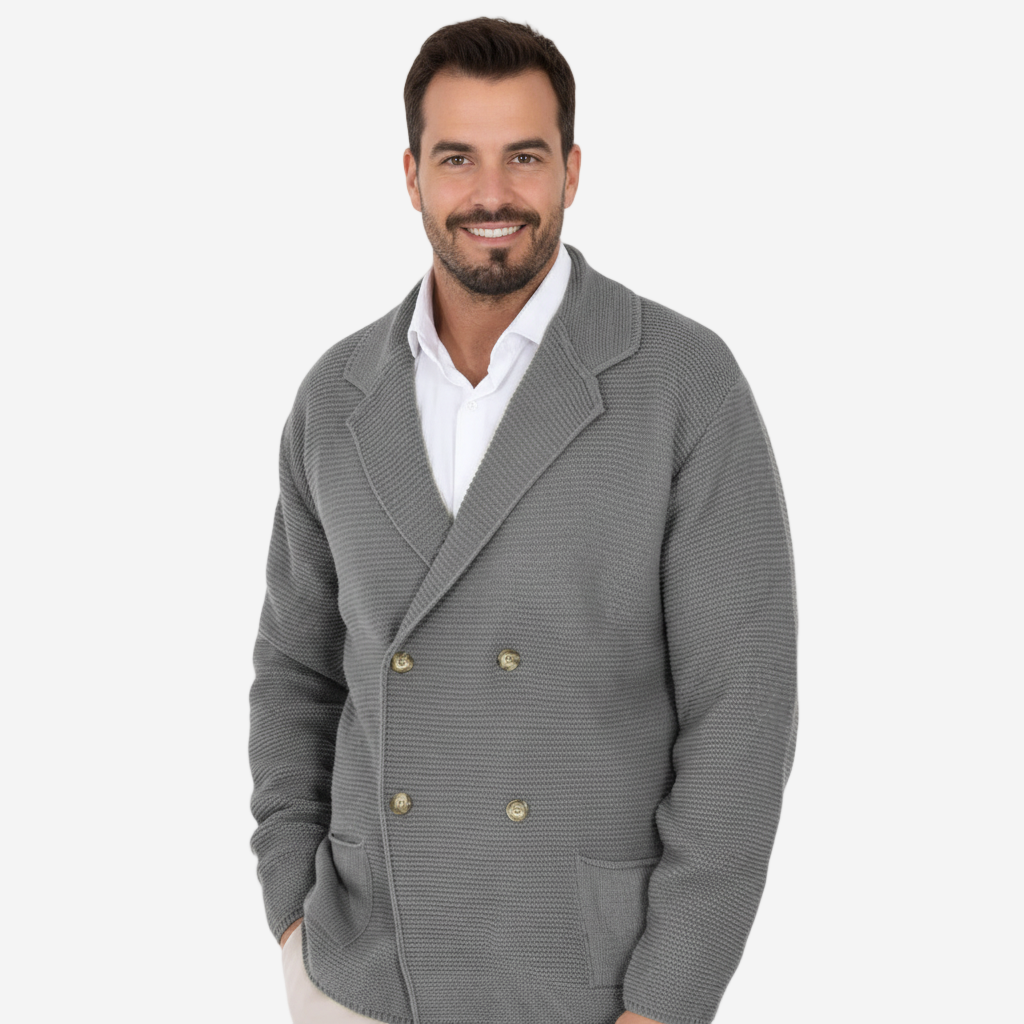 Classic Collection | Men's Cardigan with Double-Breasted Design | Structured Knit for Smart Casual Style 9