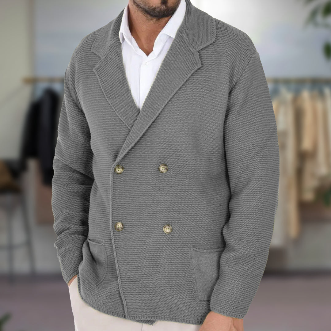Classic Collection | Men's Cardigan with Double-Breasted Design | Structured Knit for Smart Casual Style 12