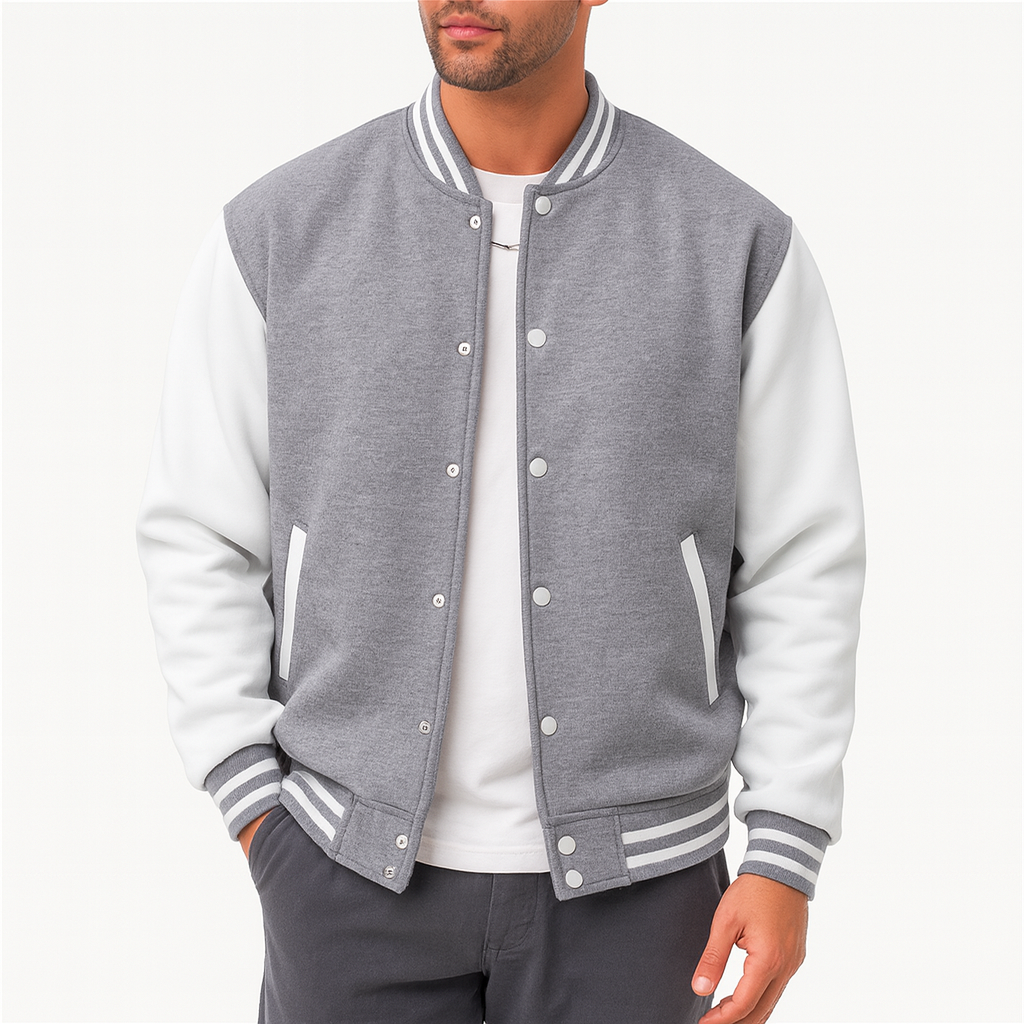 Herre Bomber Jakke med Snapknapper – Klassisk Design til Casual og Smart-Casual Outfits 5