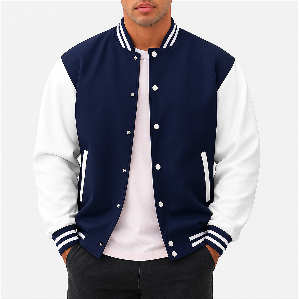 Herre Bomber Jakke med Snapknapper – Klassisk Design til Casual og Smart-Casual Outfits 6