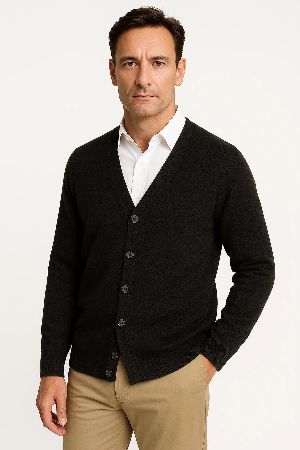 Anders | Klassisk Cardigan til Mænd med V-hals