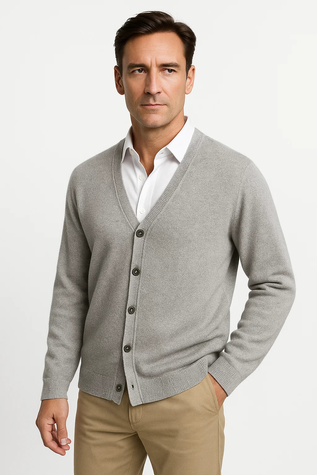 Anders | Klassisk Cardigan til Mænd med V-hals