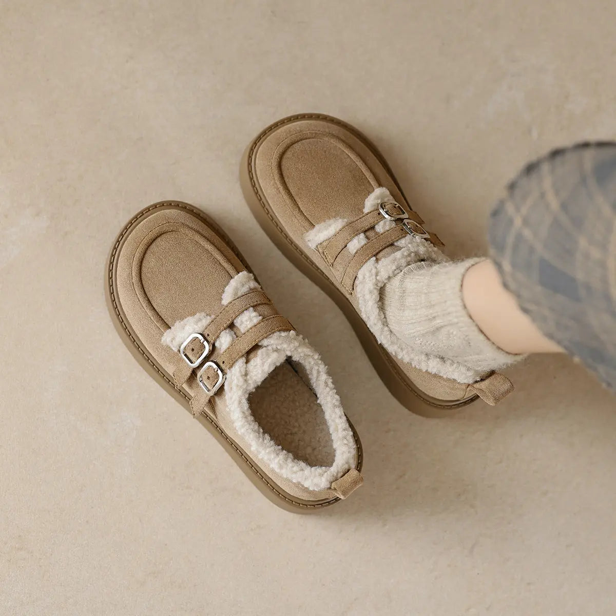 Filippa | Fleeceforede Platform Hjemmesko til Kvinder