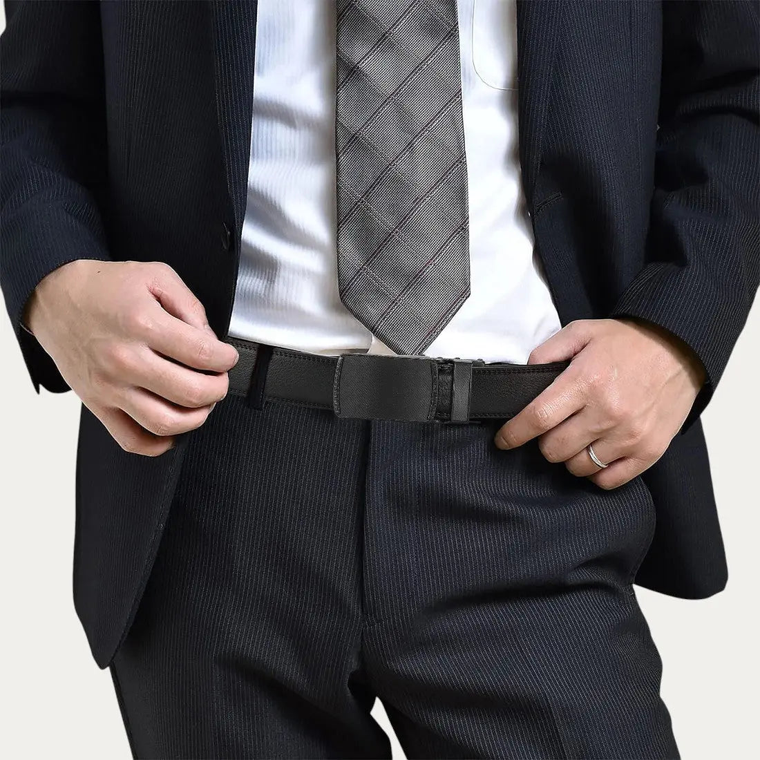 Halvar | Automatisk Justerbart Læderbælte Herre