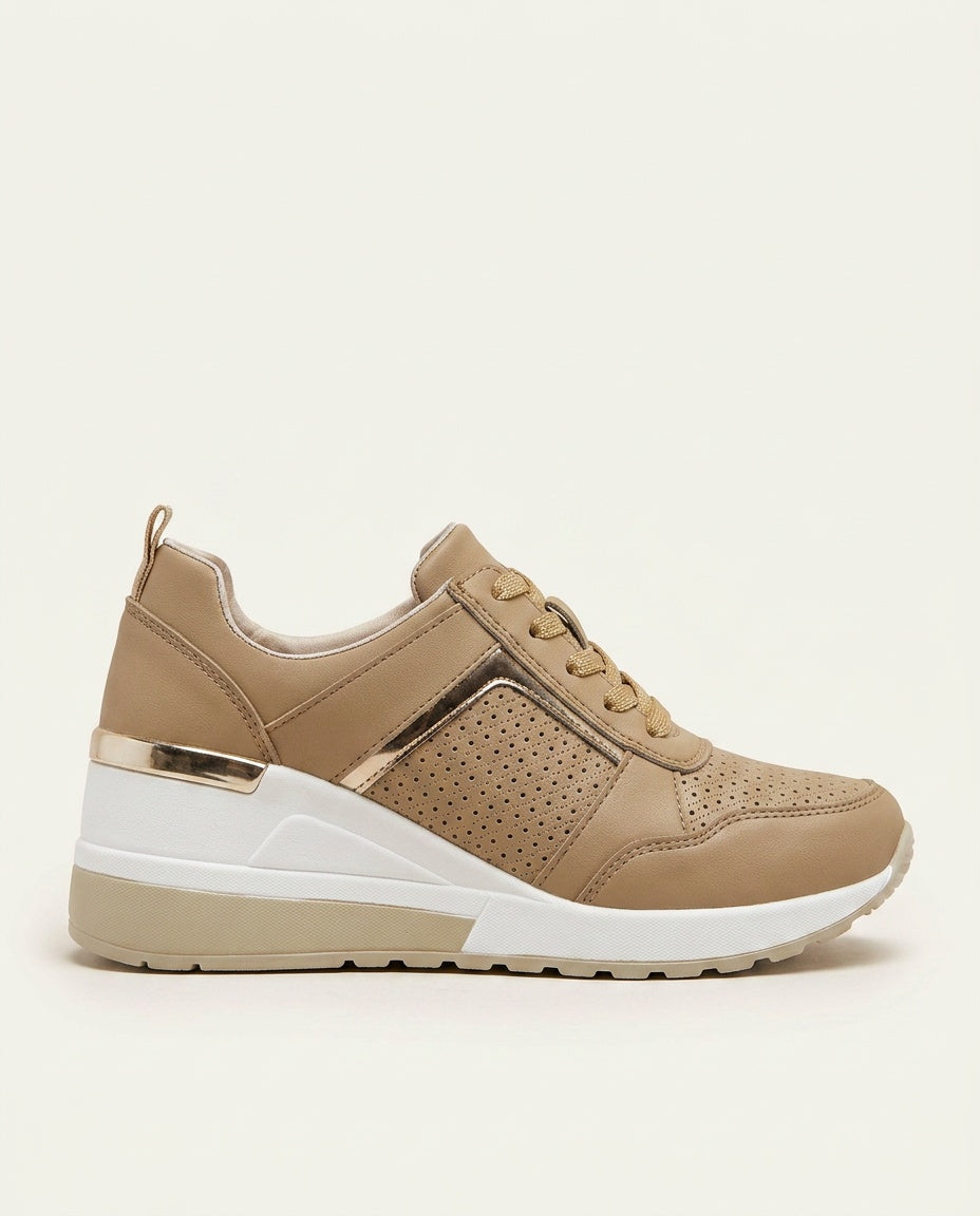 Platform Sneakers Dame Snøre – Chunky Sål og Polstret Indersål