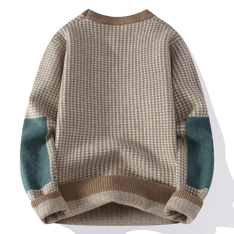 Nikolaj | Striktrøje Herre – Pied-de-Poule Mønster