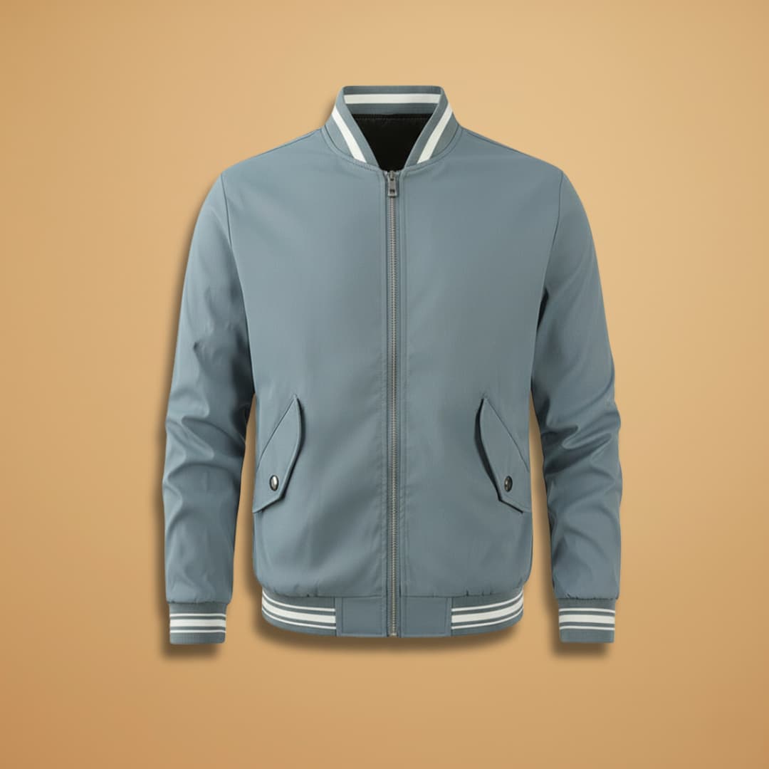 Klassisk Bomber Jakke Herre | Let Zipjakke med Elastiske Detaljer | Optimal Komfort til Daglig Brug 1