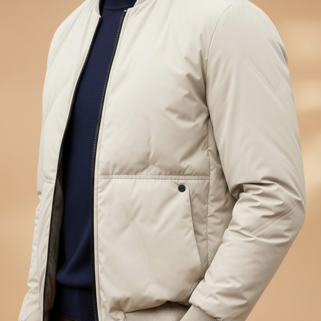 Lauge | Let Bomber Jakke Herre med Elastisk Kant | Komfortabel Hverdagsjakke 7