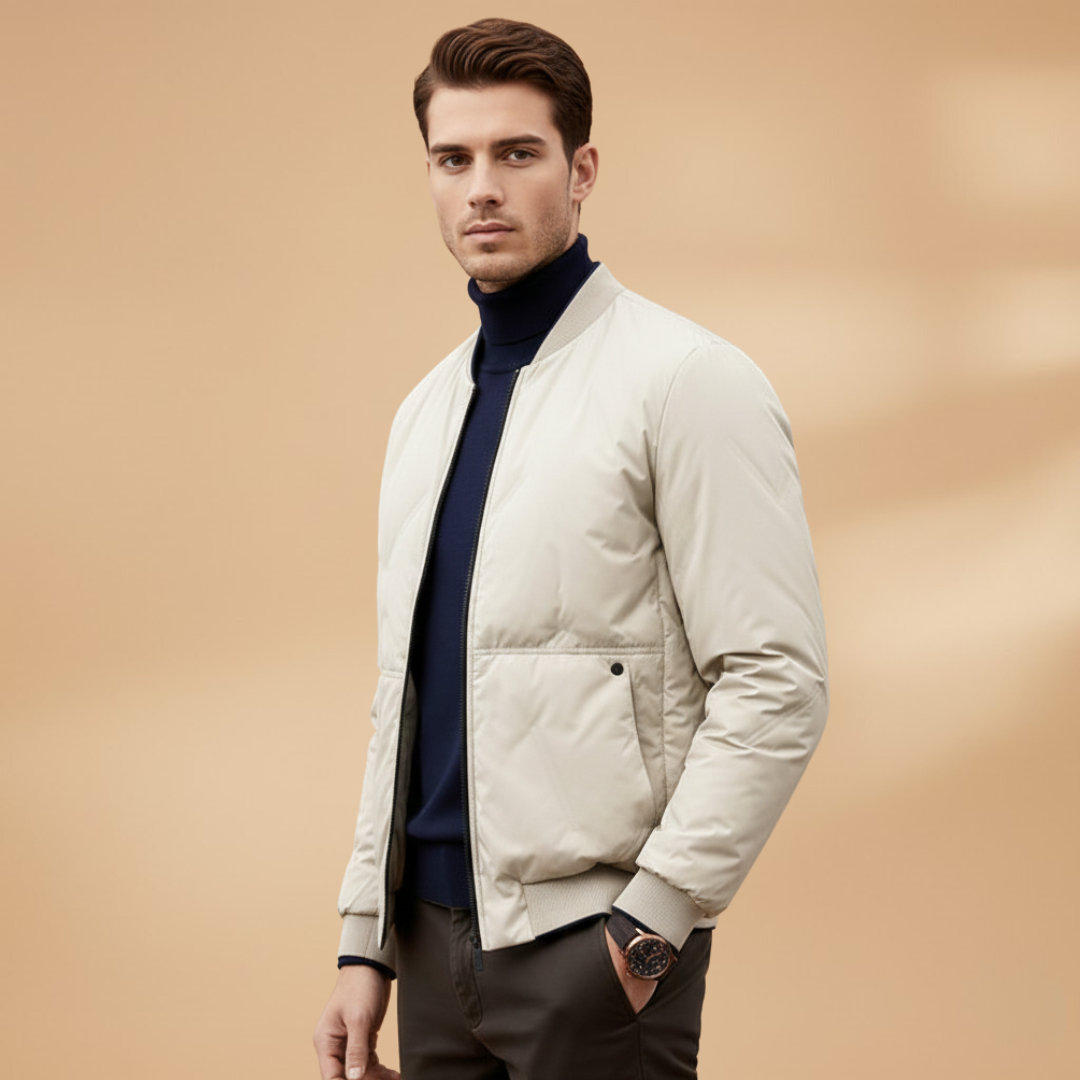 Lauge | Let Bomber Jakke Herre med Elastisk Kant | Komfortabel Hverdagsjakke 6