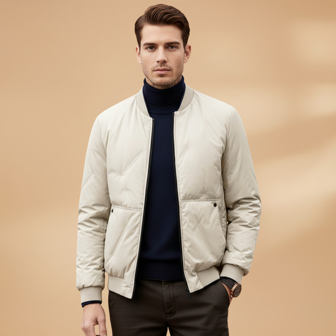 Lauge | Let Bomber Jakke Herre med Elastisk Kant | Komfortabel Hverdagsjakke 2