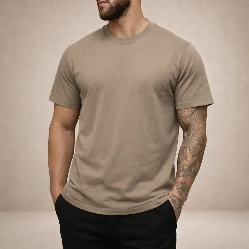 Klassisk T Shirt Til Mænd | Blød Bomuld Med Rund Hals | Alsidig Basisitem Til Hverdag 11
