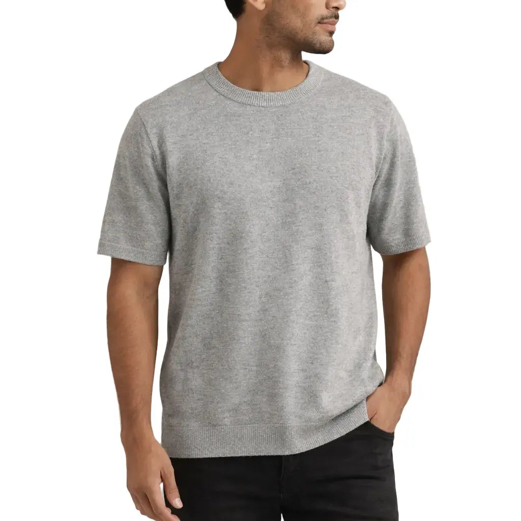 Luca | T-Shirt til Mænd med Korte Ærmer i Finstrikket Stof | Komfortabel og Stilfuld til Hverdagsbrug 1