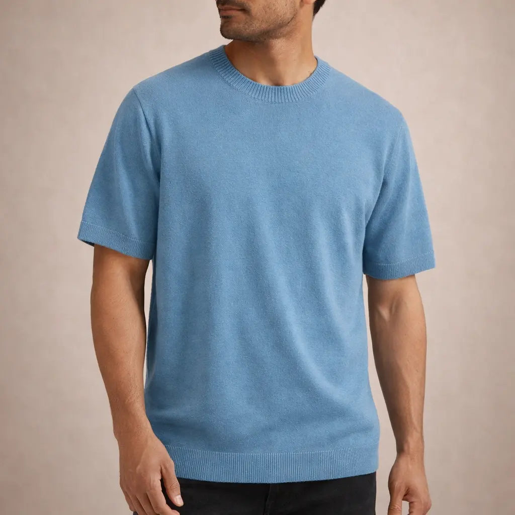 Luca | T-Shirt til Mænd med Korte Ærmer i Finstrikket Stof | Komfortabel og Stilfuld til Hverdagsbrug 8