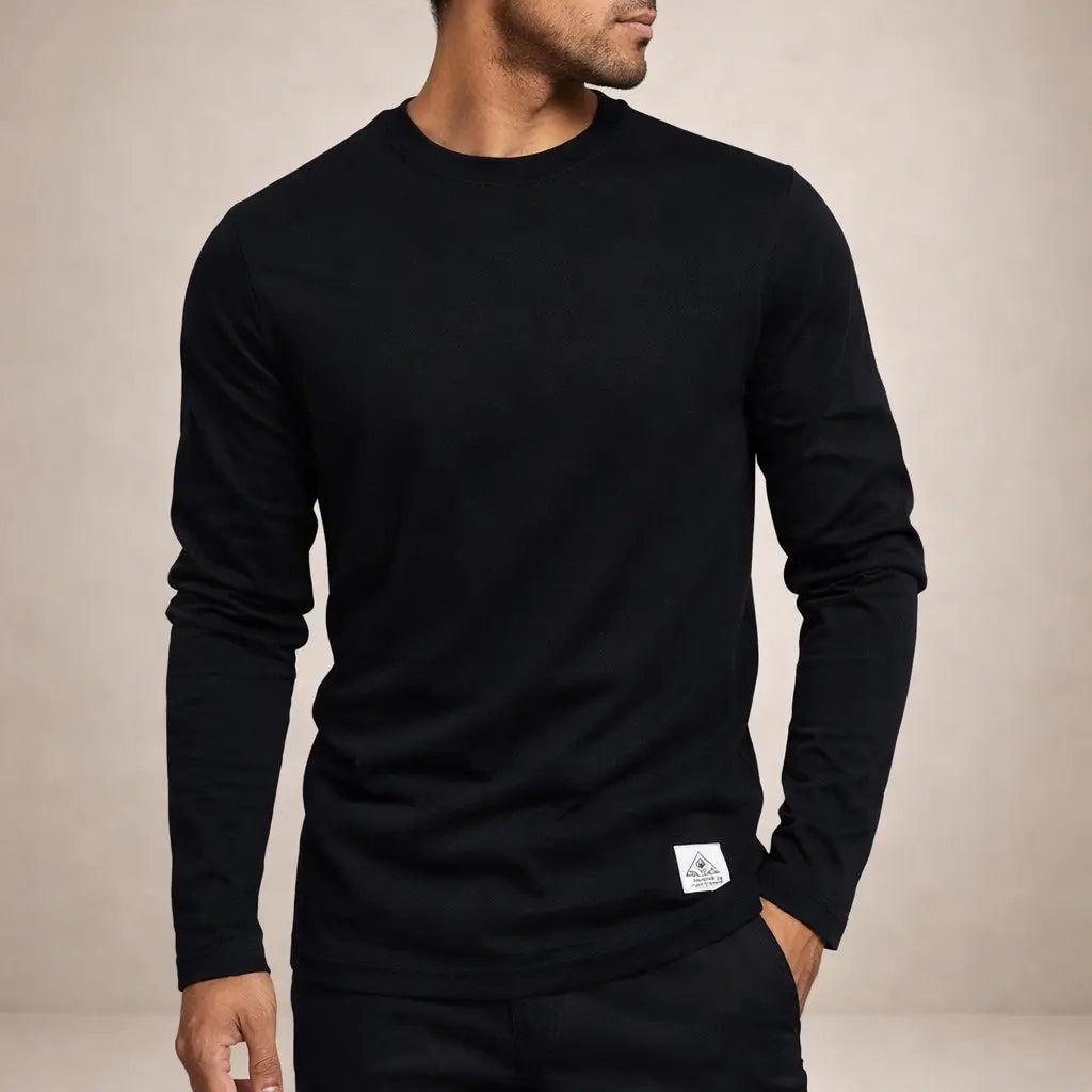 Langærmet T Shirt Herre | Minimalistisk Design med Komfortabel Pasform | Ideel til Hverdagsbrug 13