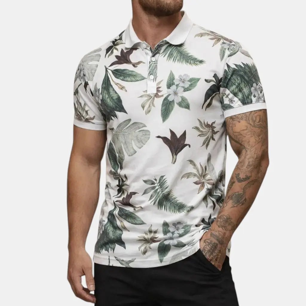 Mateo | Polo Shirt Til Mænd med Tropisk Print | Let og Åndbar til Sommerbrug 2