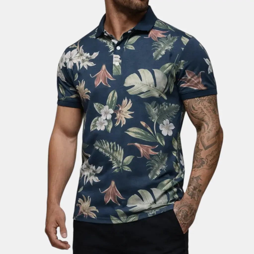Mateo | Polo Shirt Til Mænd med Tropisk Print | Let og Åndbar til Sommerbrug 5