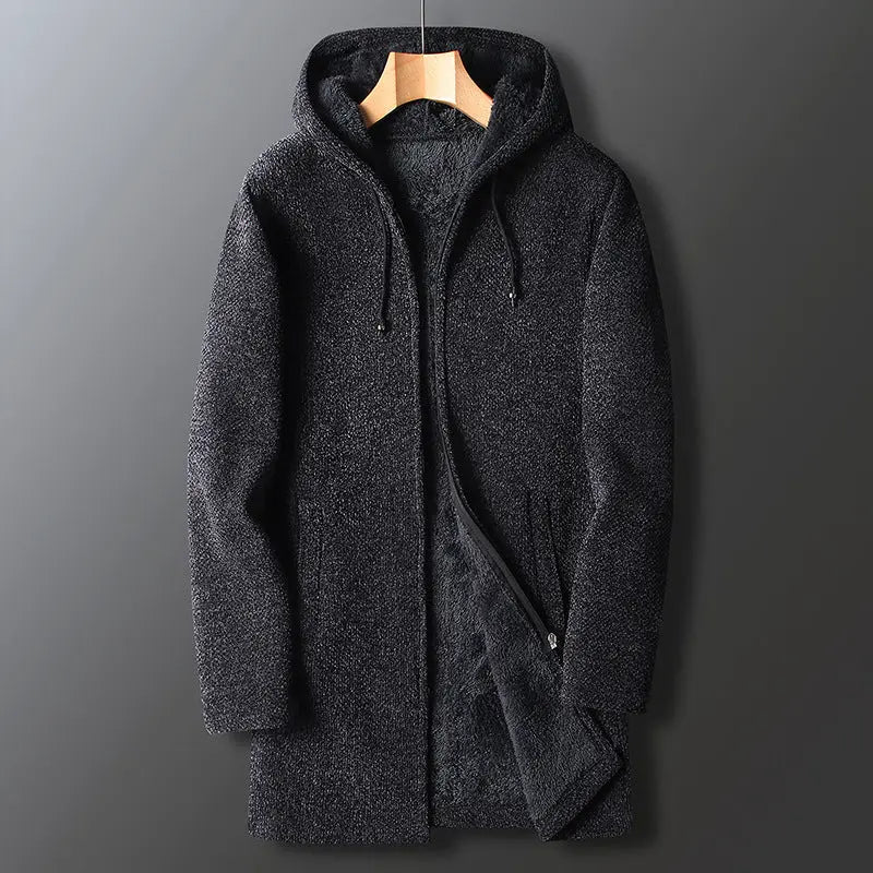 Thomas | Vinterjakke Herre – Lang Model, Varm Komfort & Hætte