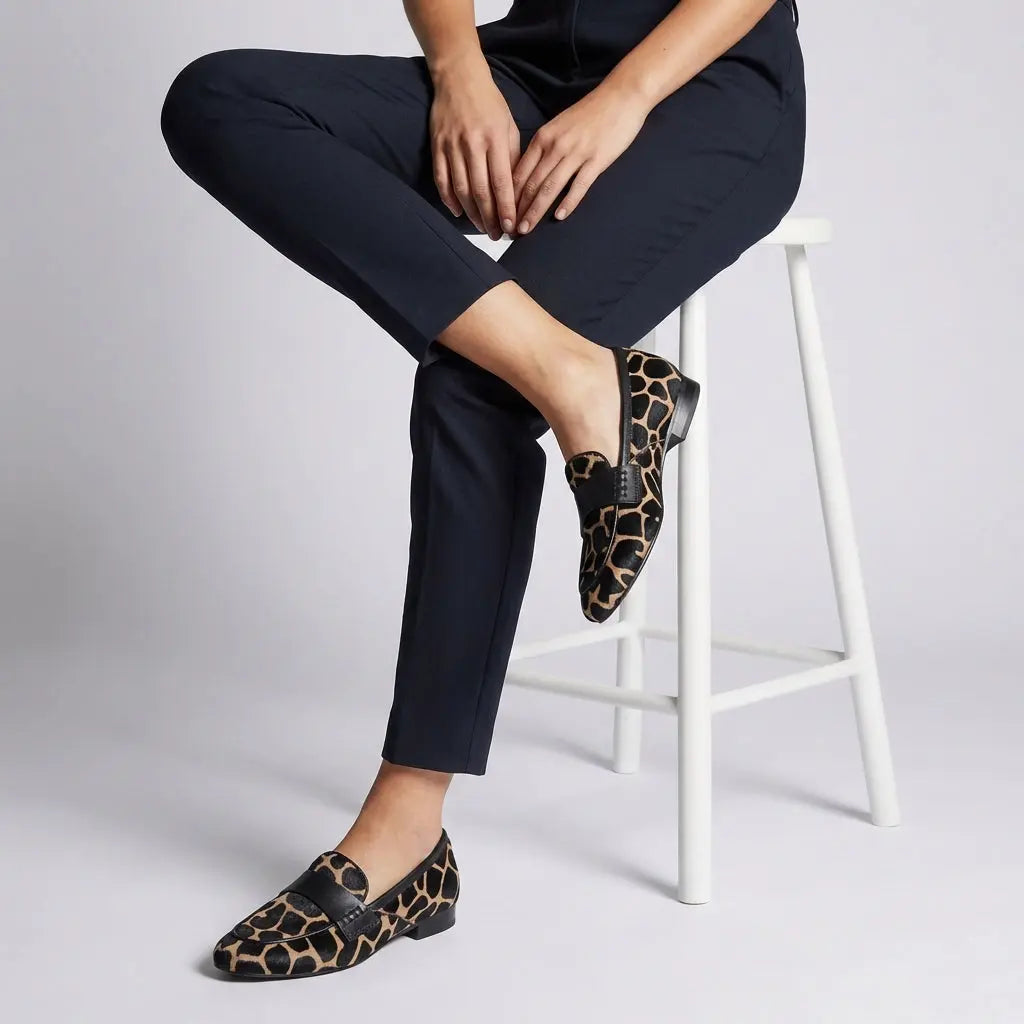 Elegant Girafprint Slip-On Loafers med Puderet Indersål | Komfortable Hverdagssko til Stilfulde Anledninger 2