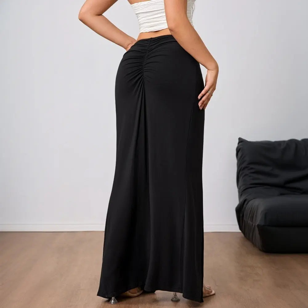 Elegant Maxi Nederdel med Høj Talje og Slids | Komfortabel og Feminint Design til Festlige Anledninger 2