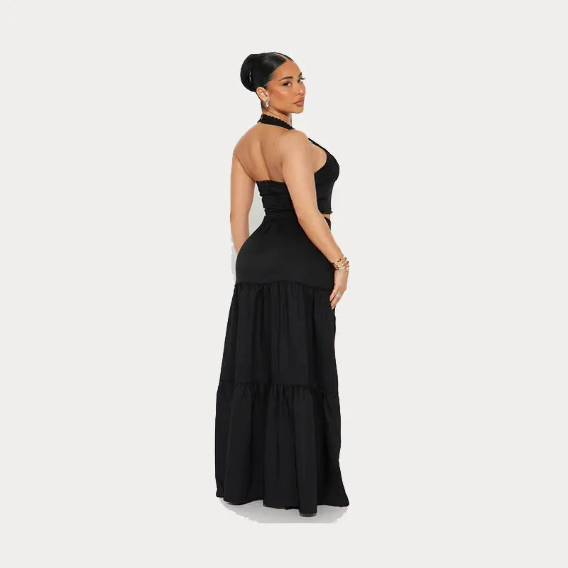 Boheme | Maxi Nederdel til Dame med Elastisk Talje & Lagdelt Design | Elegant og Behagelig Sommerstil 3