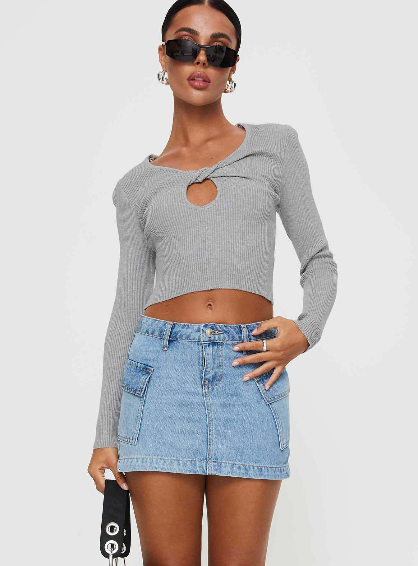 Denim Mini Nederdel med Cargo Design & Rummelige Lommer | Urban Stil til Hverdagsbrug 7