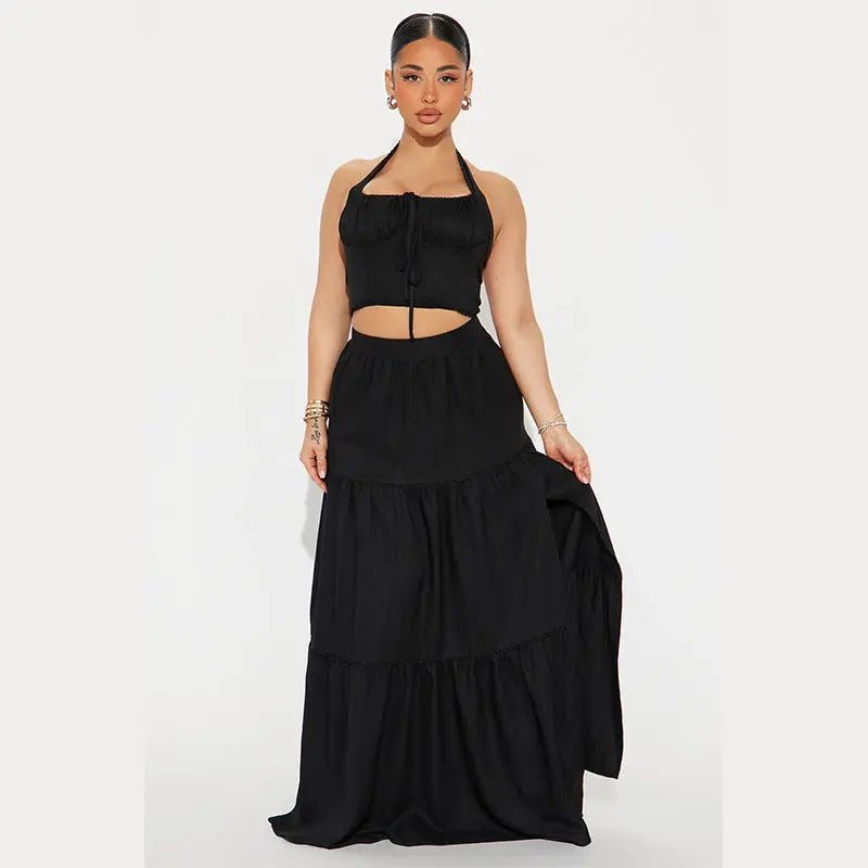 Boheme | Maxi Nederdel til Dame med Elastisk Talje & Lagdelt Design | Elegant og Behagelig Sommerstil 1