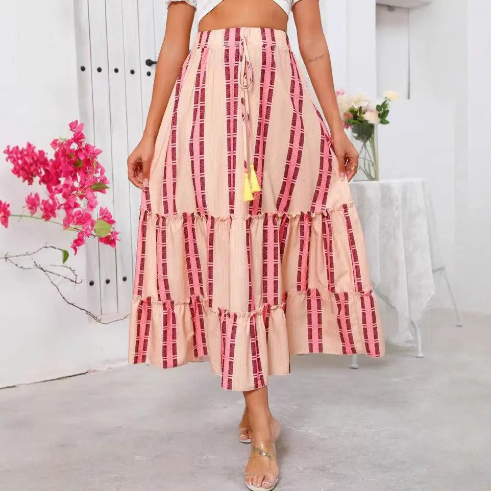 Boheme Style | Maxi Nederdel med Justerbar Snøre og Flowy Pasform | Let og Åndbar til Sommerbrug 3