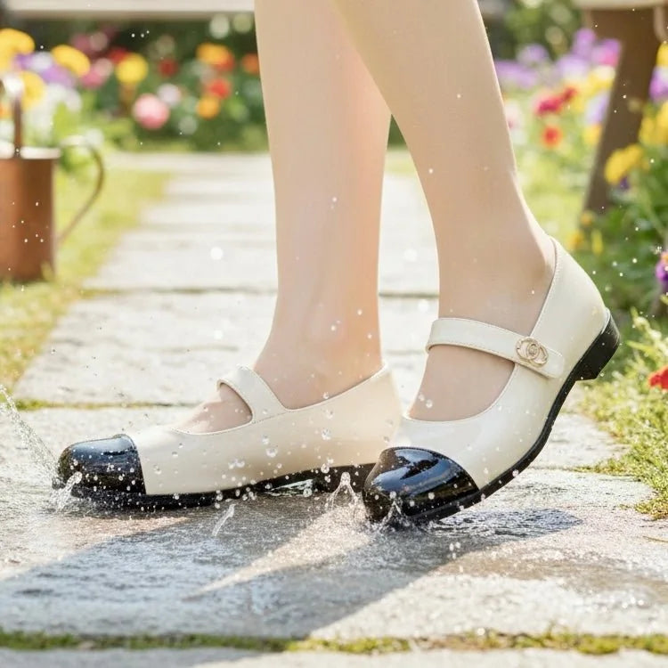 Buty Mary Jane Damskie – Szeroki Krój z Paskiem i Antypoślizgiem
