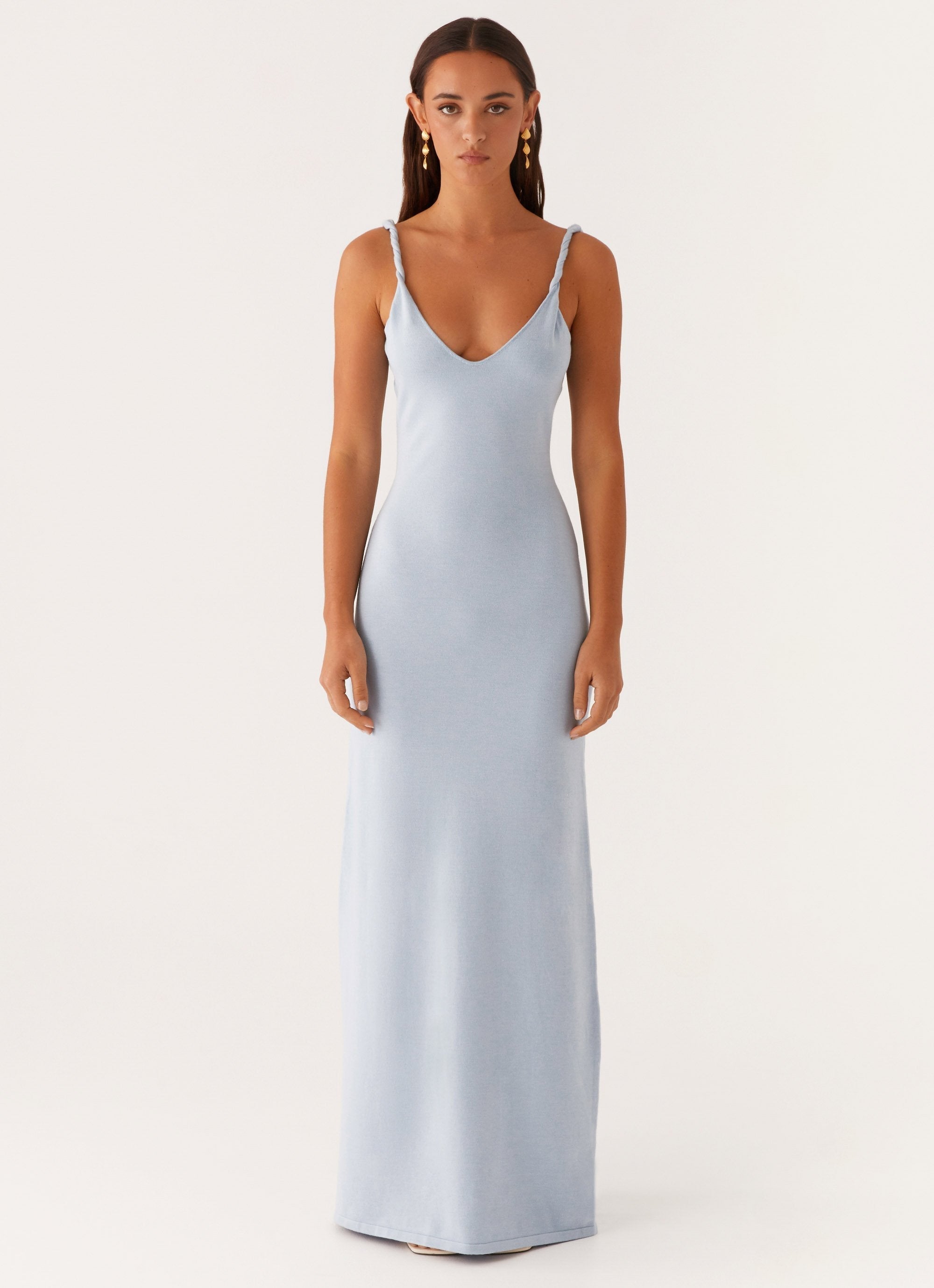 Slip Maxi Dress Women – Twisted Straps Slim Fit