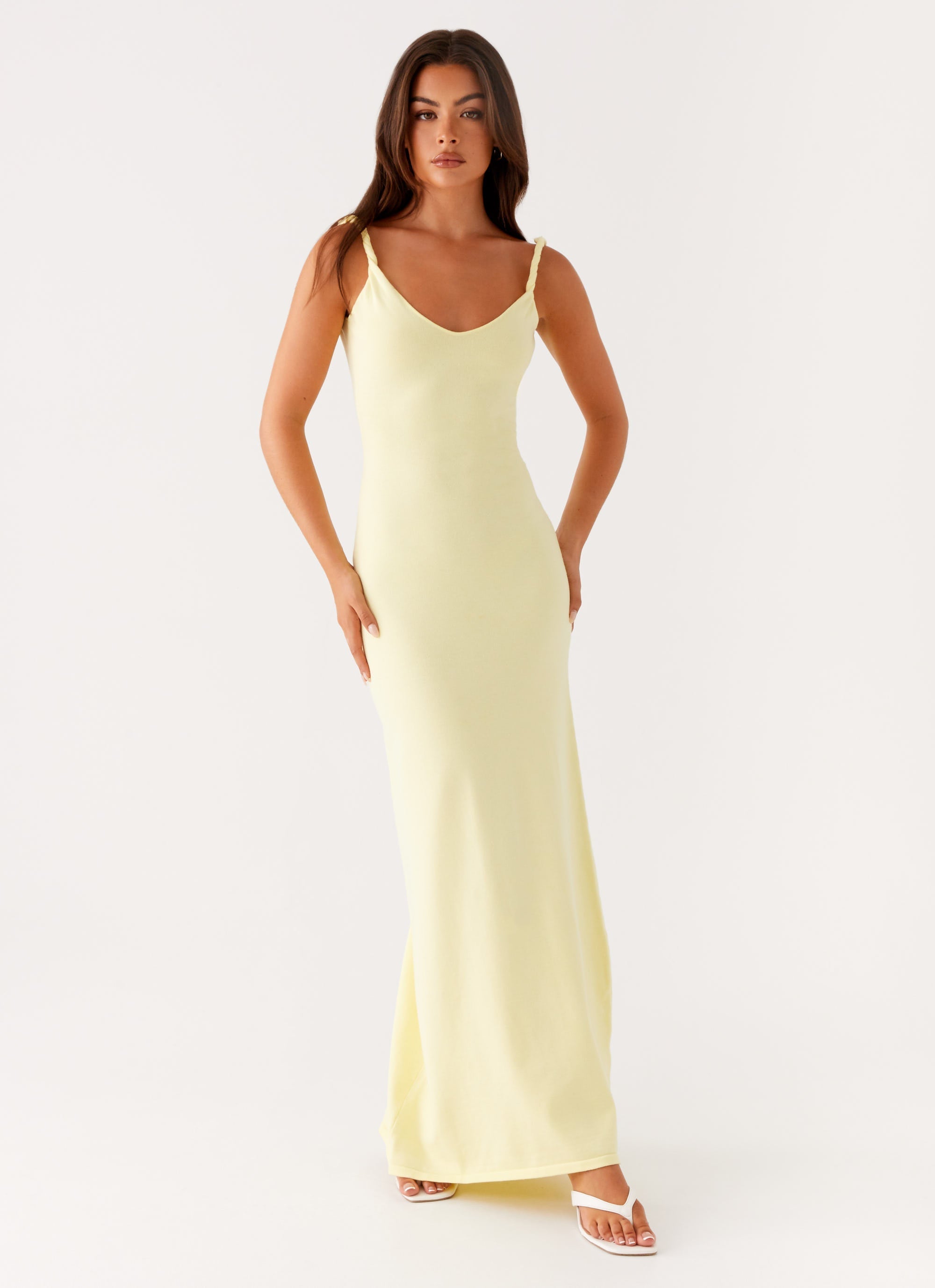 Slip Maxi Dress Women – Twisted Straps Slim Fit