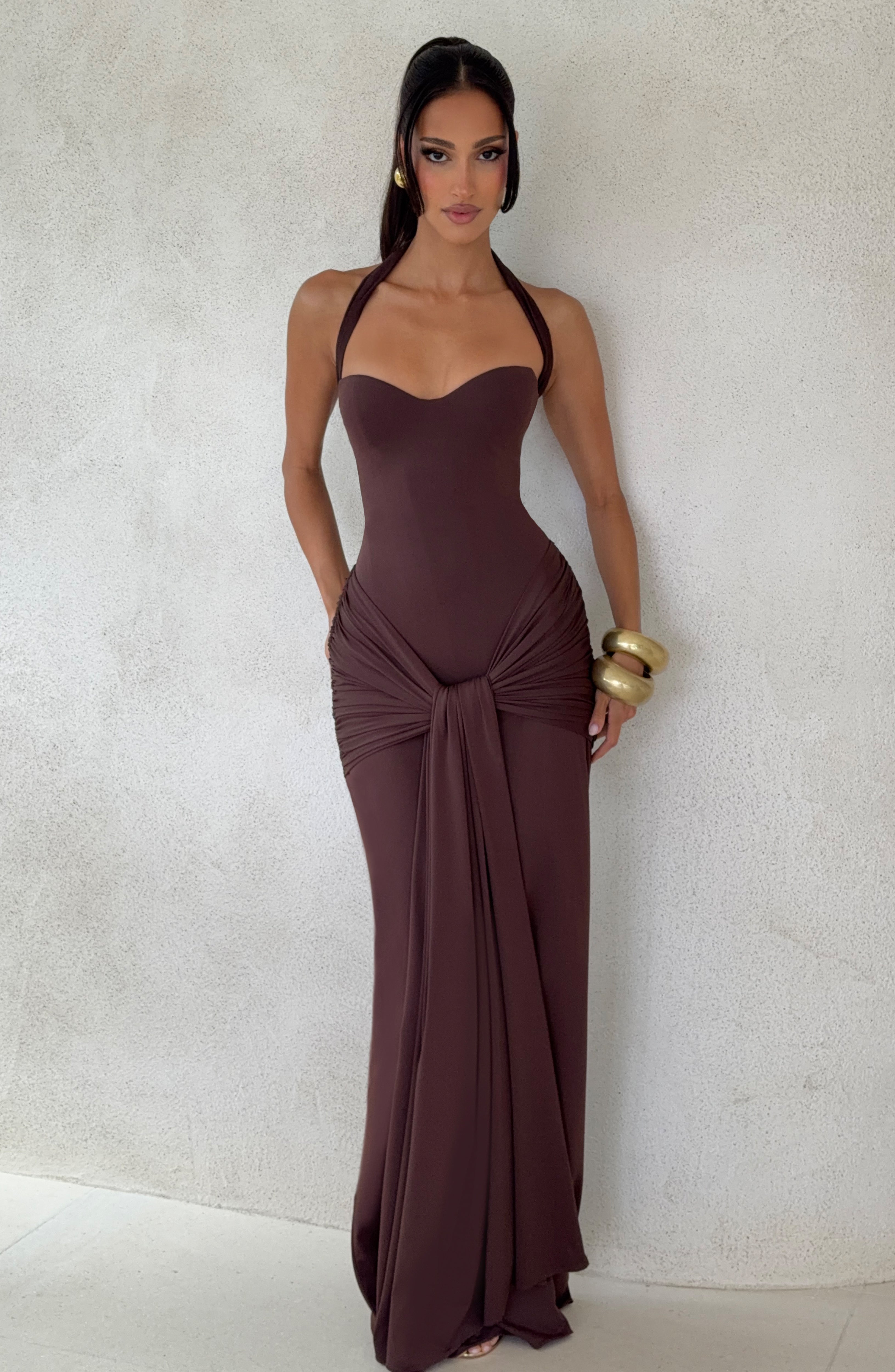 Gia Collection | Maxi Kjole med Korset og Sweetheart Hals | Slinky Viskose-Jersey til Sommerfest 4