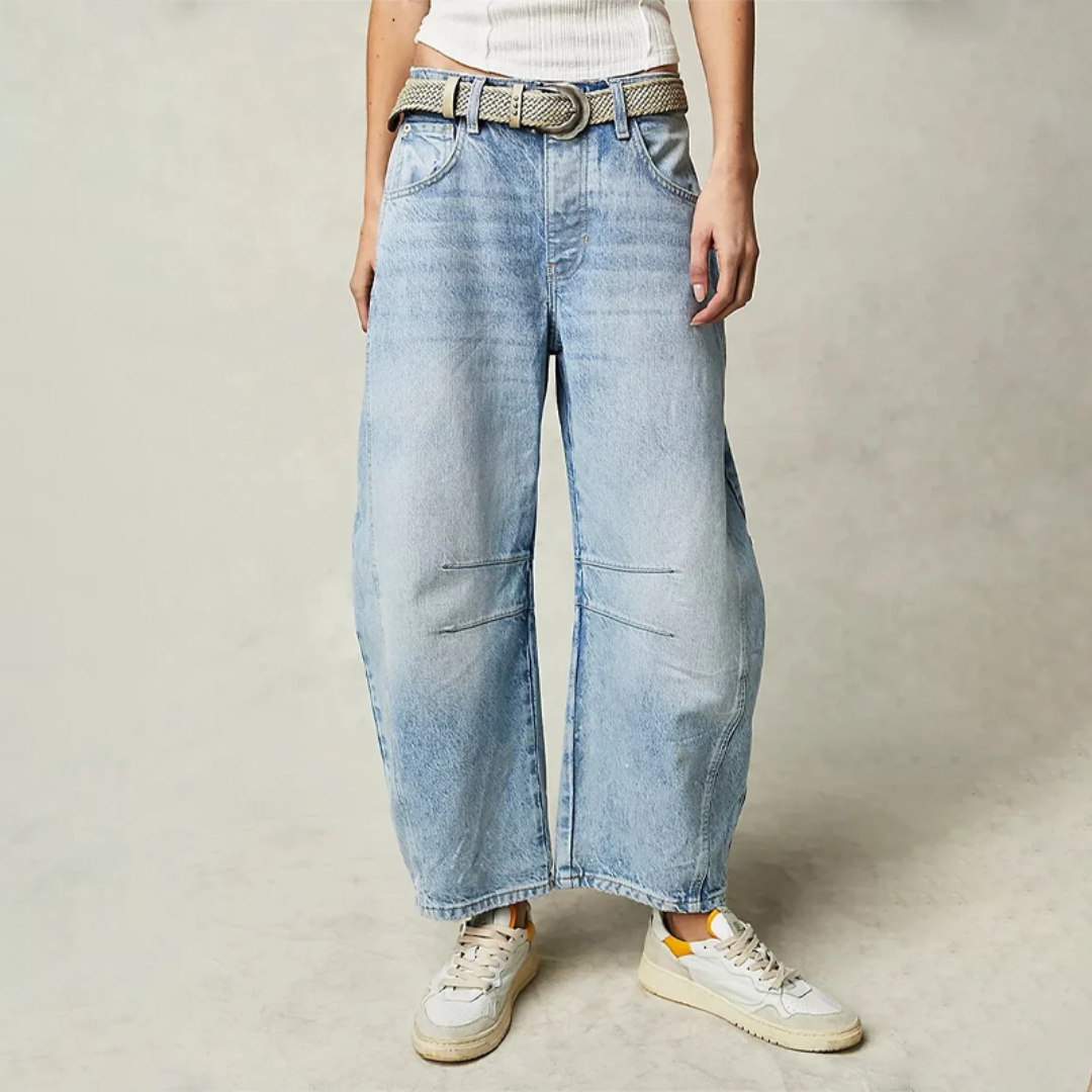 Nanna | Barrel Leg Jeans for Women with Curved Design | Soft Denim for Casual Comfort 1