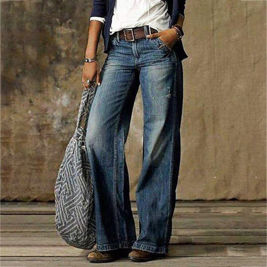 Freja Collection | Wide Leg Jeans with Vintage Wash & Relaxed Fit | Comfortable Boho Style for Everyday Wear 2