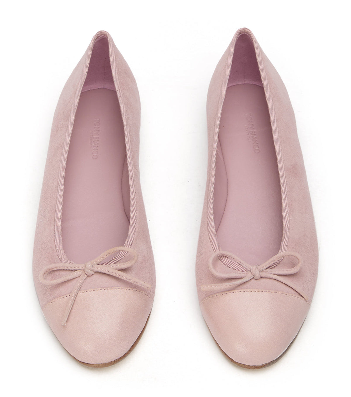 Ballet Flats Dame – Pudderrosa Ruskind Ballet Flats med Tåkappe