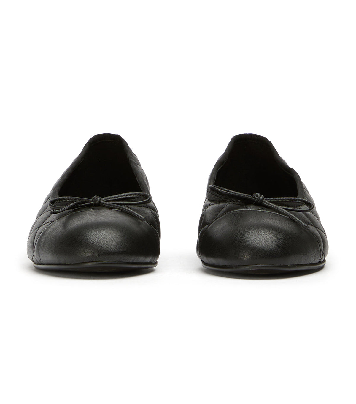 Ballet Flats Dame – Sort Nappa Quiltet Ballet Flats med Sløjfe