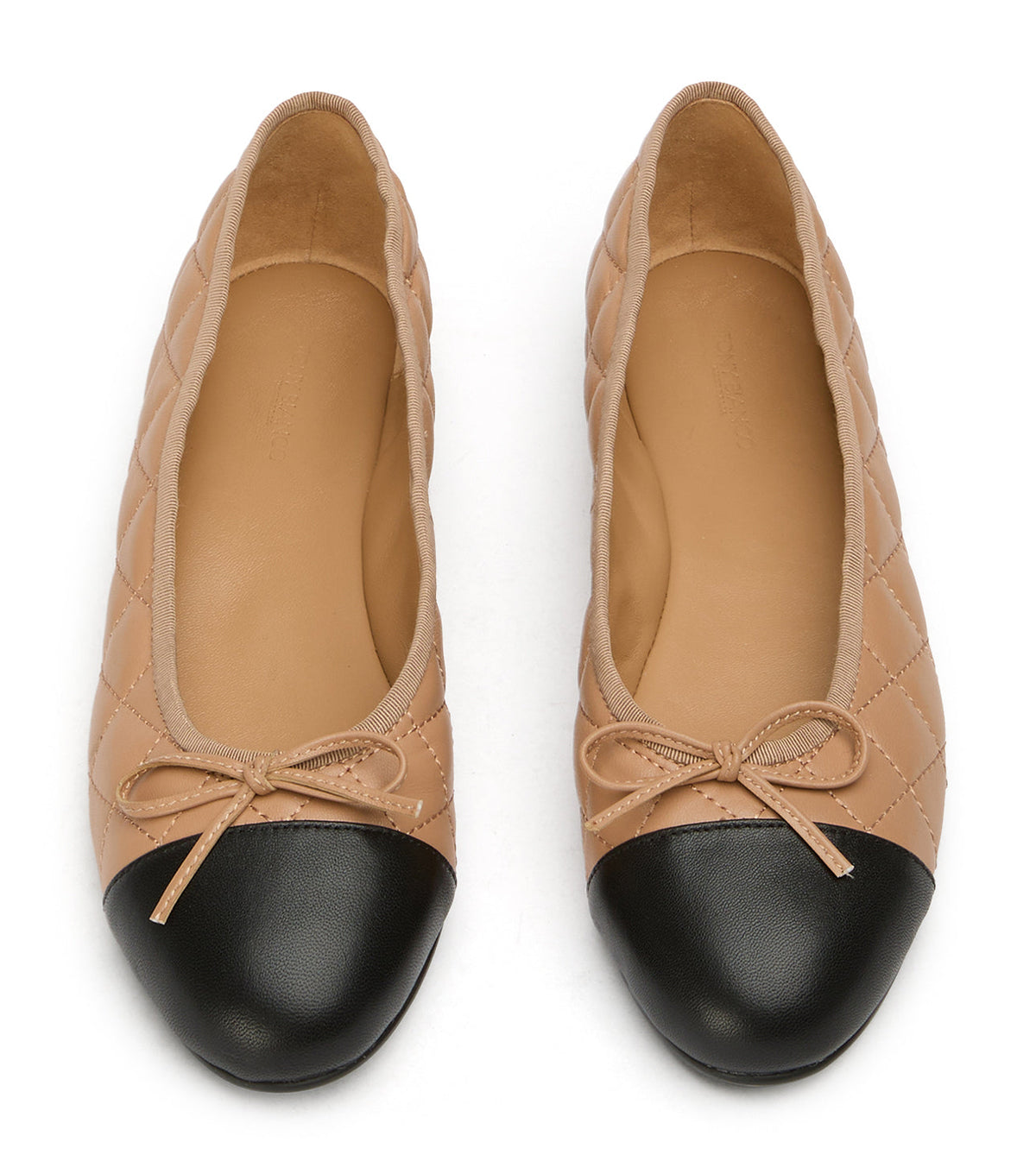 Ballet Flats Dame – Sort Quiltet Læder Ballet Flats med Sløjfe