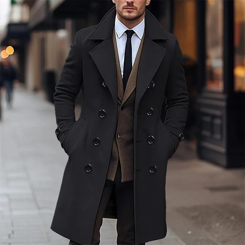Dominik | Long Men's Coat in Wool Blend – English Inspired Style
