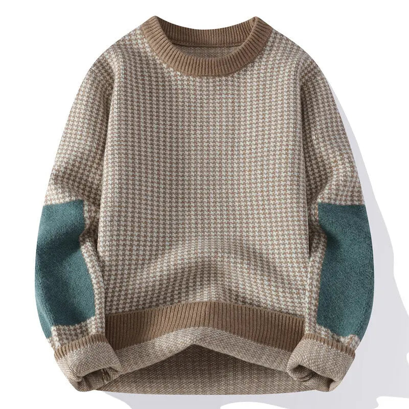 Nikolaj | Striktrøje Herre – Pied-de-Poule Mønster